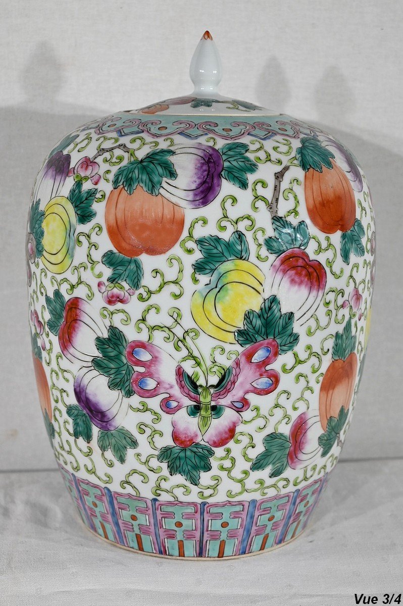 Important Vase à Couvercle En Porcelaine De Chine – Début XXe-photo-7