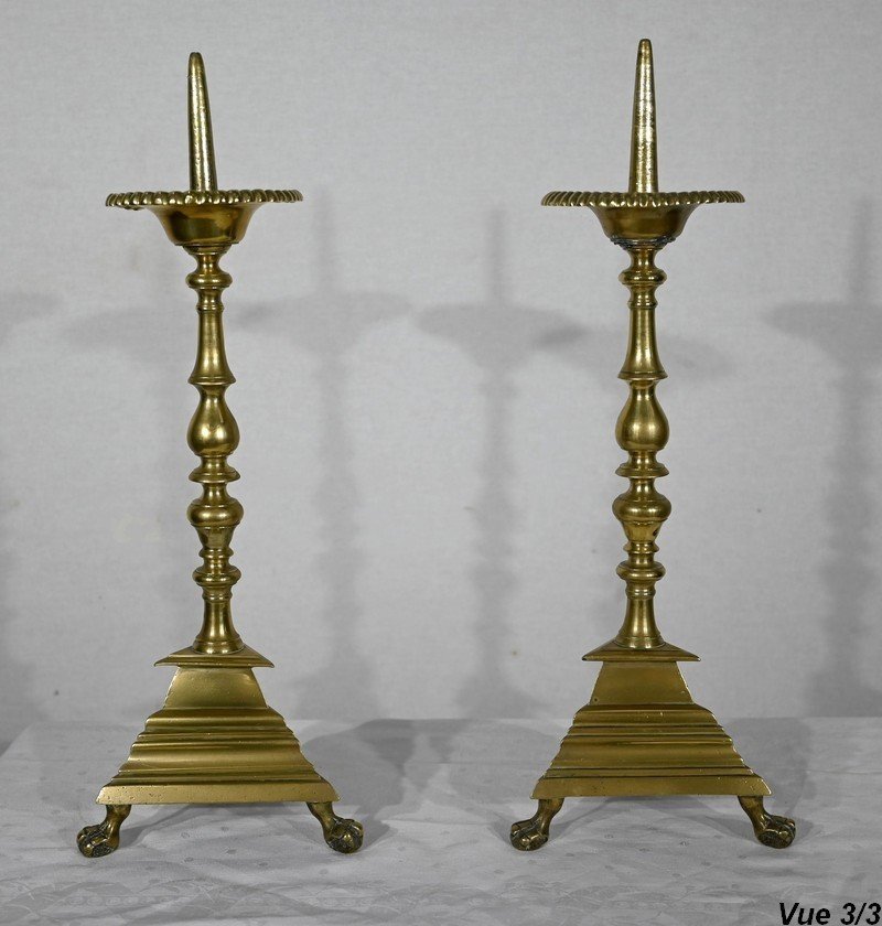 Pair Of Candlesticks In Gilt Bronze - 2nd Half Nineteenth-photo-8