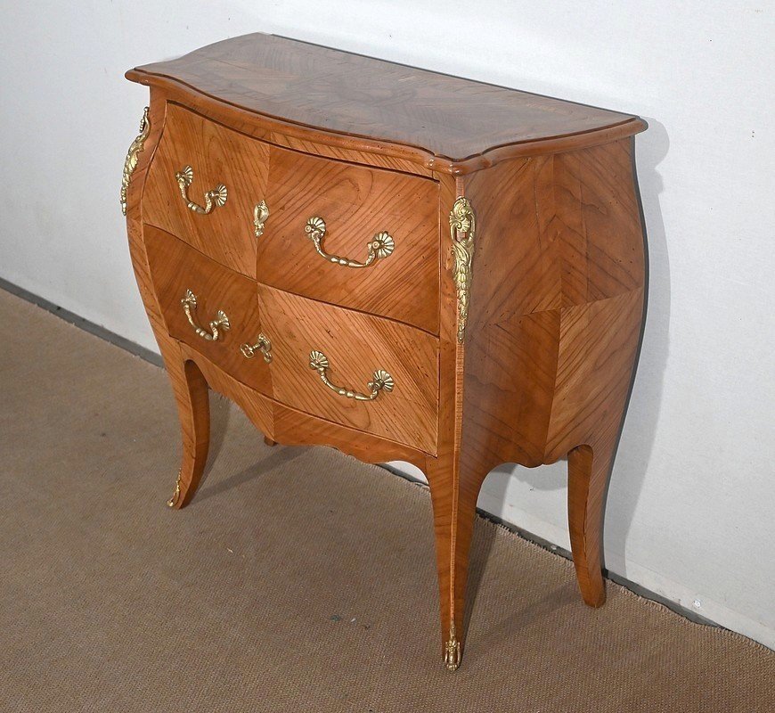 Petite Commode Sauteuse En Merisier, Style Louis XV – Début XXe-photo-3