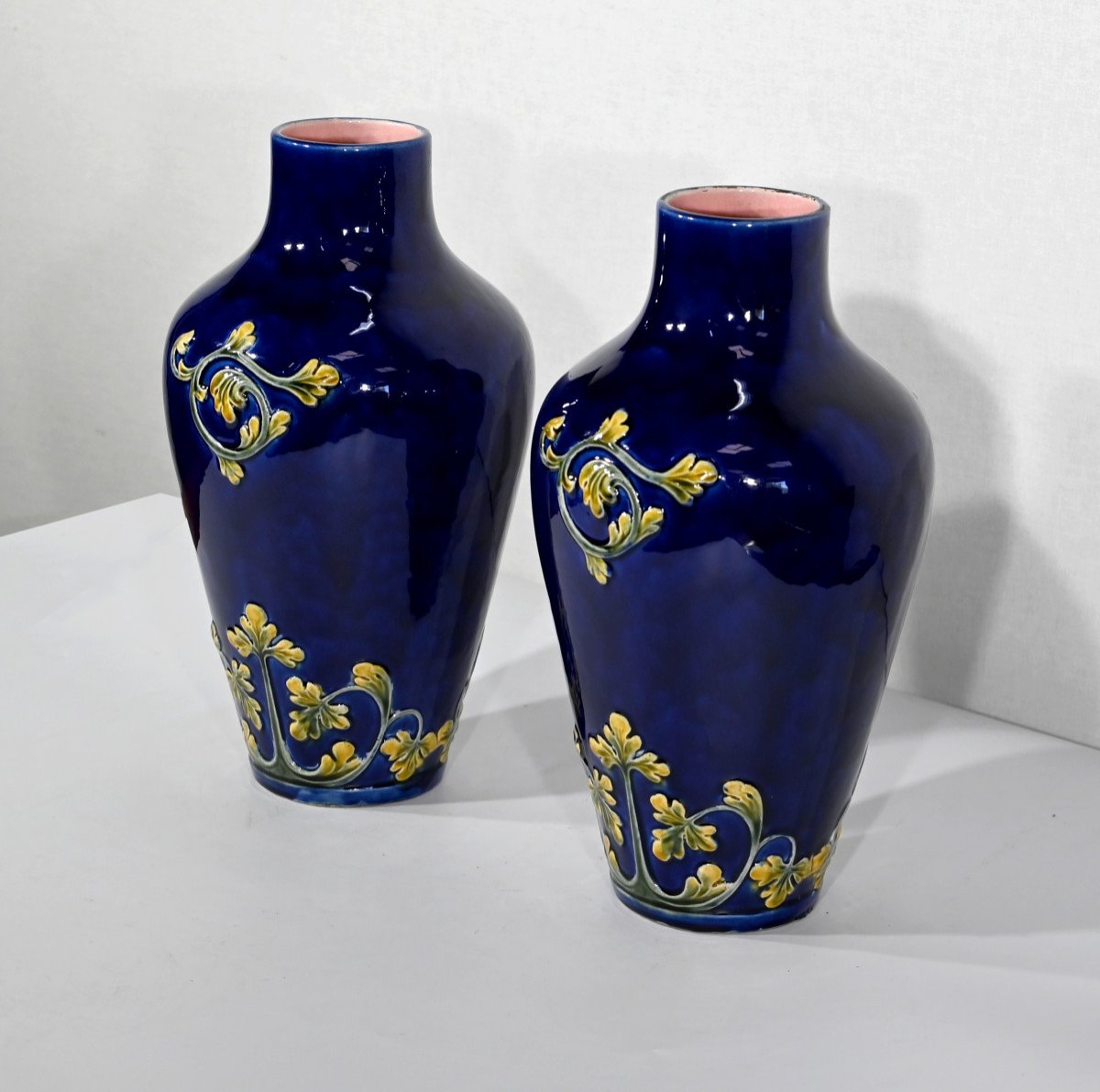 Paire De Vases En Céramique, Art Nouveau – 1900-photo-3