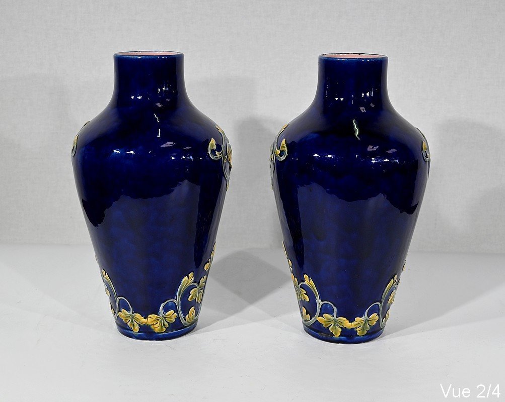 Paire De Vases En Céramique, Art Nouveau – 1900-photo-1