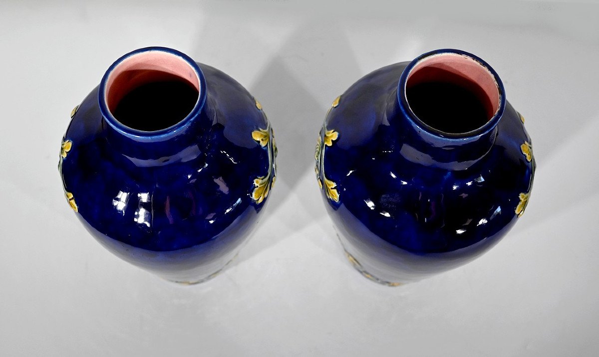 Pair Of Ceramic Vases, Art Nouveau - 1900-photo-7