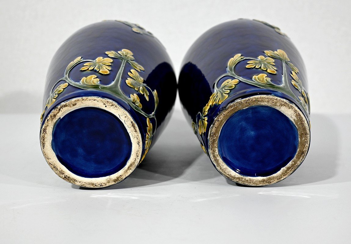 Pair Of Ceramic Vases, Art Nouveau - 1900-photo-8