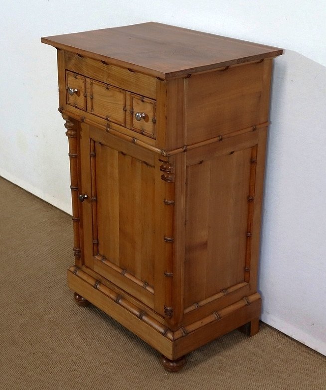 Small Cabinet In Solid Cherry, Bamboo Taste, Art Nouveau - 1900 Period-photo-3
