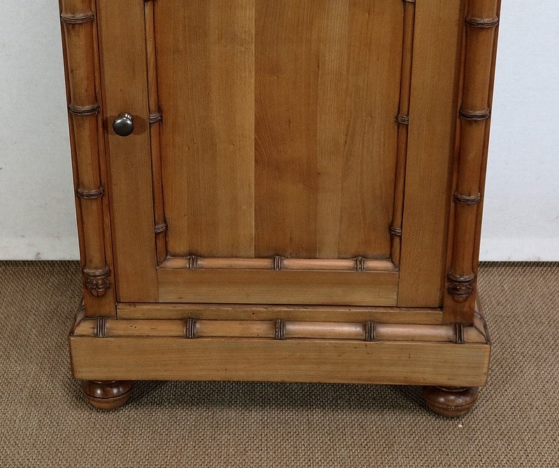 Small Cabinet In Solid Cherry, Bamboo Taste, Art Nouveau - 1900 Period-photo-4