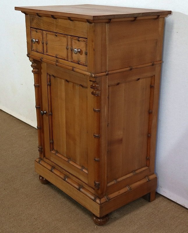 Small Cabinet In Solid Cherry, Bamboo Taste, Art Nouveau - 1900 Period-photo-5