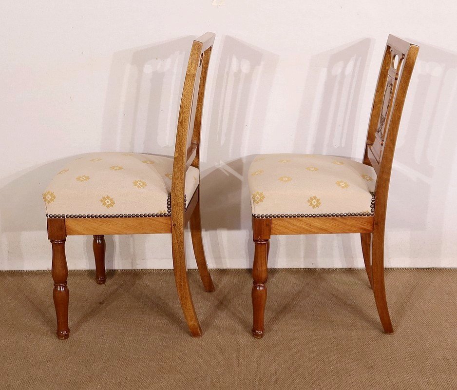 Pair Of Chairs In Solid Mahogany, Restoration Period - Early Nineteenth-photo-2