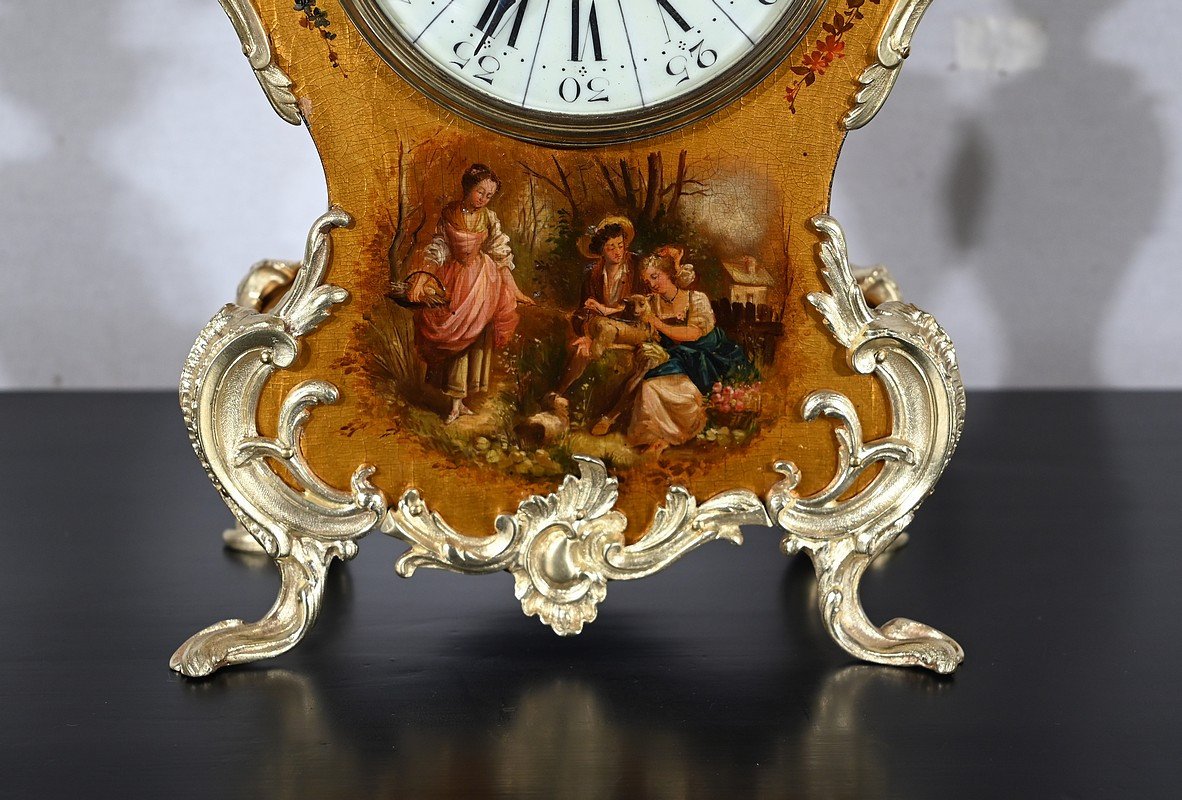 Important Gilt Bronze And Martin Varnish Fireplace Trim, Louis XV Style - Mid-19th Century-photo-3