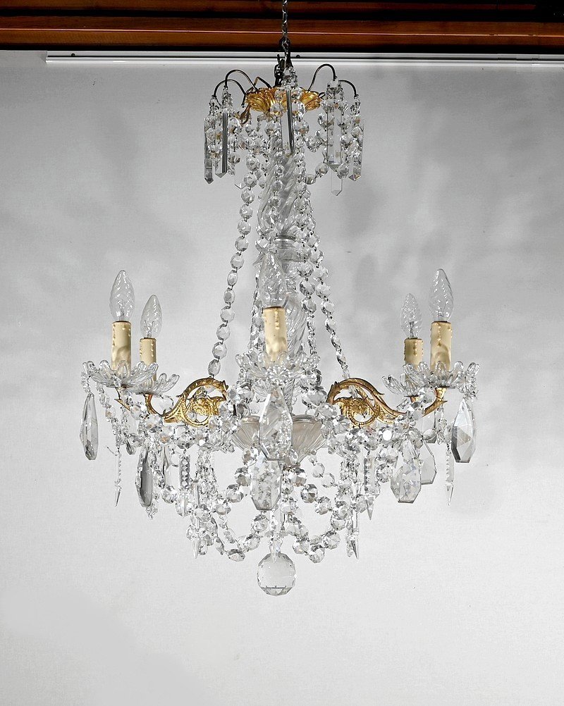 Lustre en Cristal et Bronze, Style Louis XV, époque Napoléon III – Milieu XIXe-photo-3