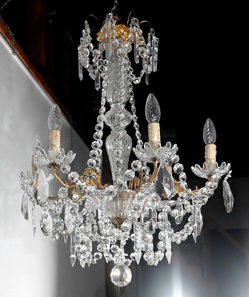 Lustre en Cristal et Bronze, Style Louis XV, époque Napoléon III – Milieu XIXe