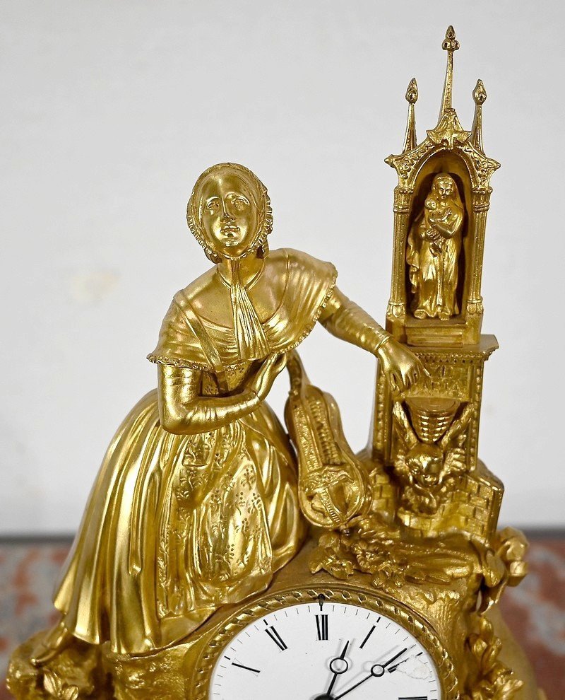 Pendule En Bronze Doré, époque Napoléon III – Milieu XIXe-photo-1