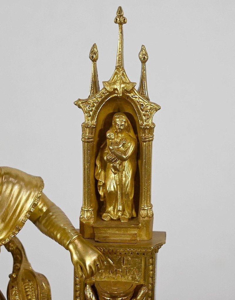 Pendulum In Gilt Bronze, Napoleon III Period - Mid-19th Century-photo-3