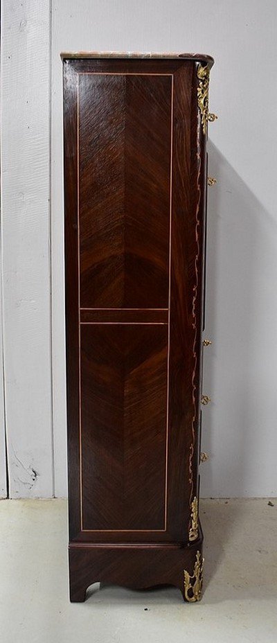 Small Rosewood Inlaid Secretary, Louis XIV Style, Napoleon III Period - Nineteenth-photo-5