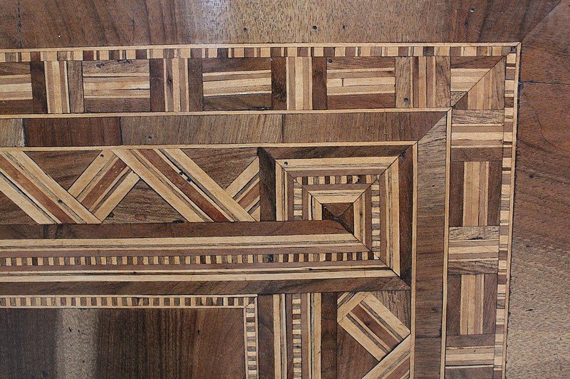 Small Inlaid Pedestal Table, Napoleon III Period - Nineteenth-photo-4