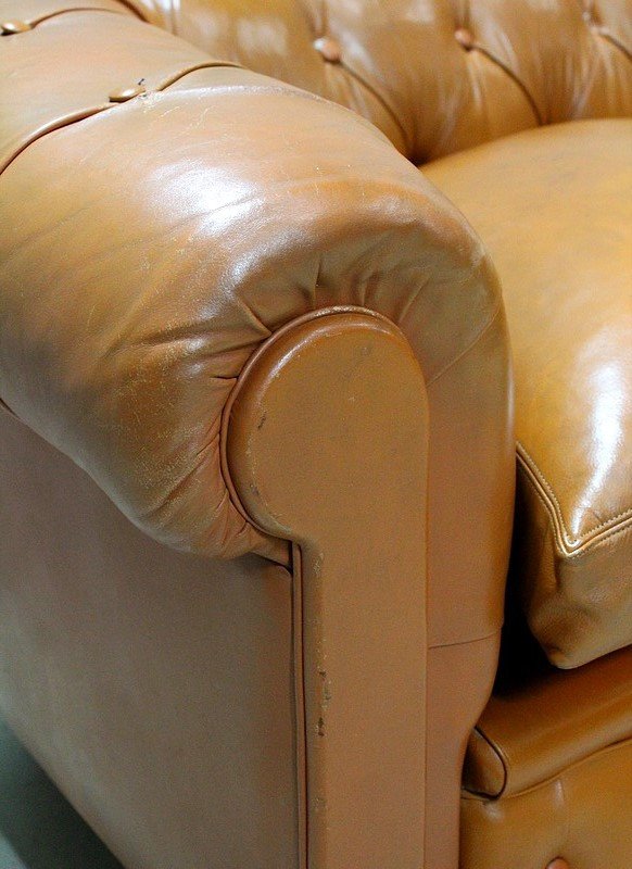 Padded Leather Chesterfield Sofa - Late Nineteenth-photo-1