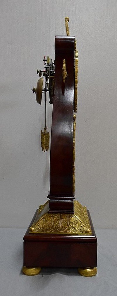 Lyre Clock In Mahogany And Gilt Bronze, Empire Period - Early Nineteenth-photo-6