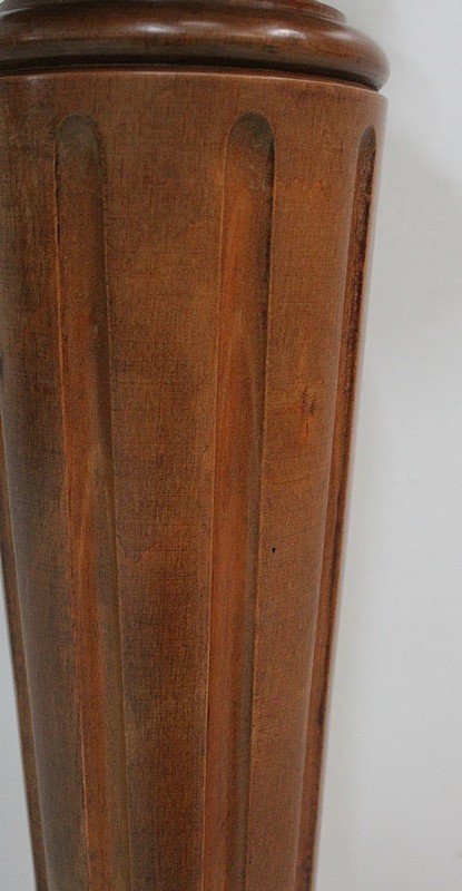 Bolster Column In Solid Walnut Louis XVI Style - 1900-photo-2