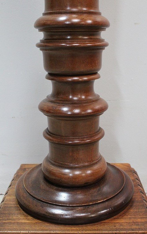 Bolster Column In Solid Walnut Louis XVI Style - 1900-photo-3