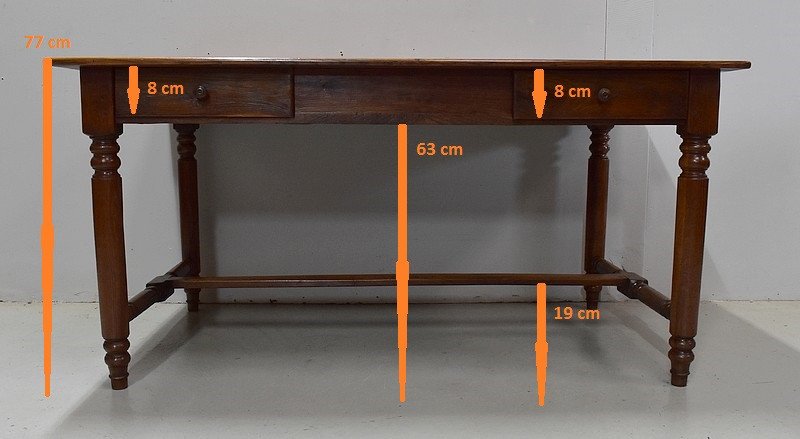 Rectangular Property Table In Golden Oak - Late Nineteenth-photo-7