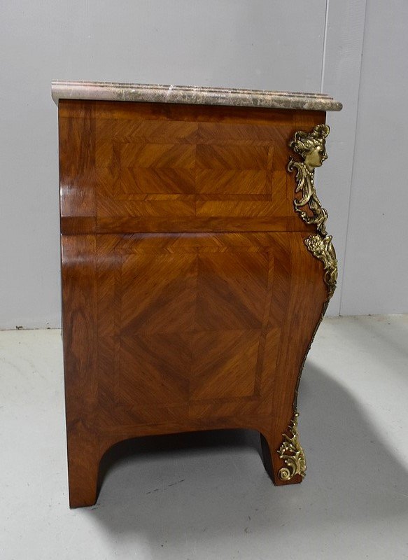 Tomb Commode In Blond Mahogany, Regency Style - Mid 20th Century-photo-4