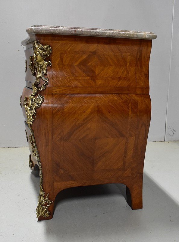 Tomb Commode In Blond Mahogany, Regency Style - Mid 20th Century-photo-5