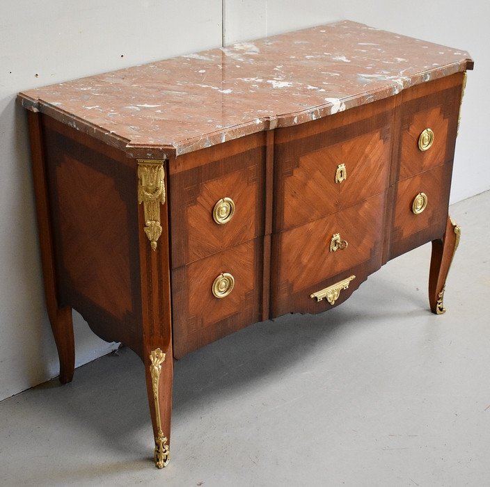 Jigsaw Commode In Rosewood And Violet Wood, Transition Louis XV / Louis XVI - 2nd Pa-photo-2