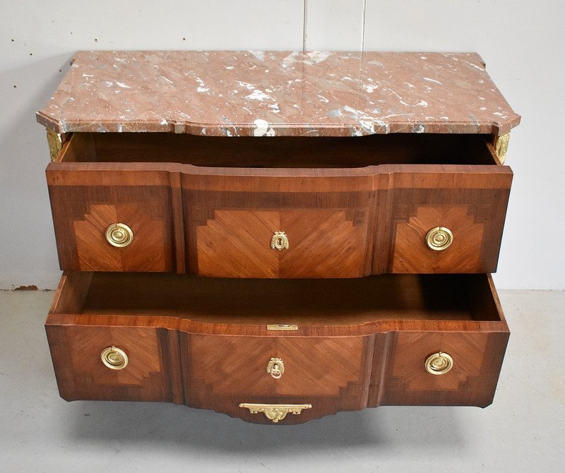 Jigsaw Commode In Rosewood And Violet Wood, Transition Louis XV / Louis XVI - 2nd Pa-photo-3