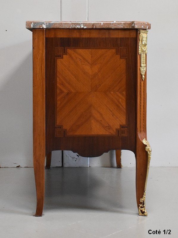Jigsaw Commode In Rosewood And Violet Wood, Transition Louis XV / Louis XVI - 2nd Pa-photo-5