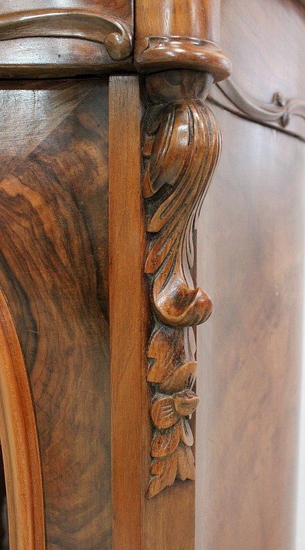 Small Showcase In Blond Walnut, Napoleon III Period - Nineteenth-photo-2