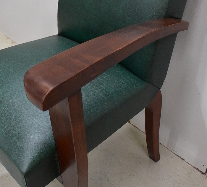 Pair Of Bridge Armchairs, In Beech Your Mahogany - 1940s-photo-4