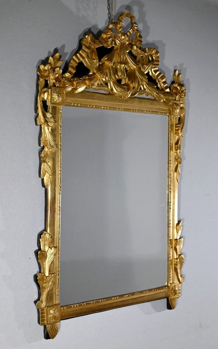 Rectangular Mirror In Golden Wood, Louis XVI Style - Late Nineteenth-photo-2