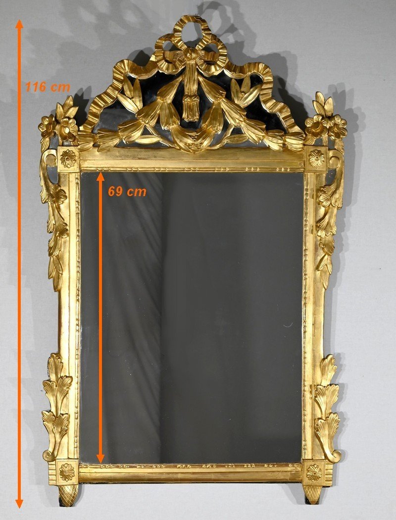 Rectangular Mirror In Golden Wood, Louis XVI Style - Late Nineteenth-photo-5