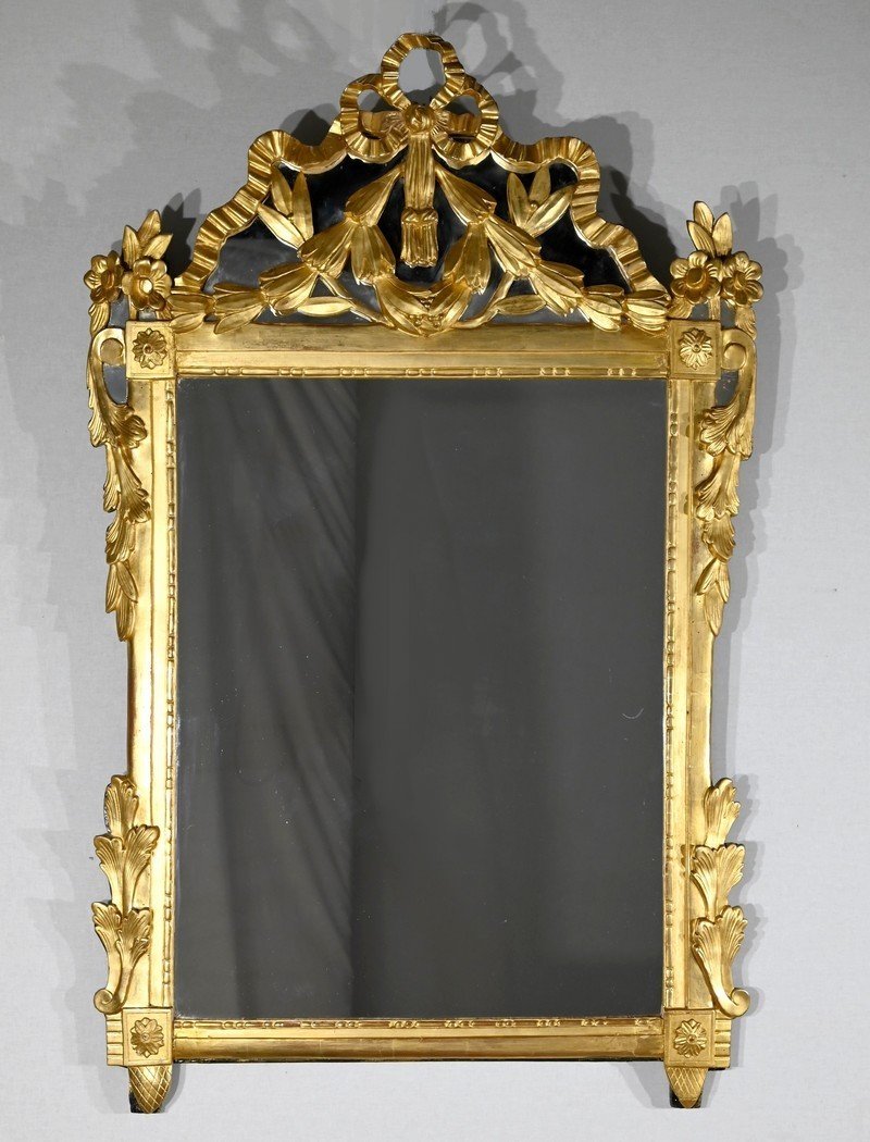 Rectangular Mirror In Golden Wood, Louis XVI Style - Late Nineteenth