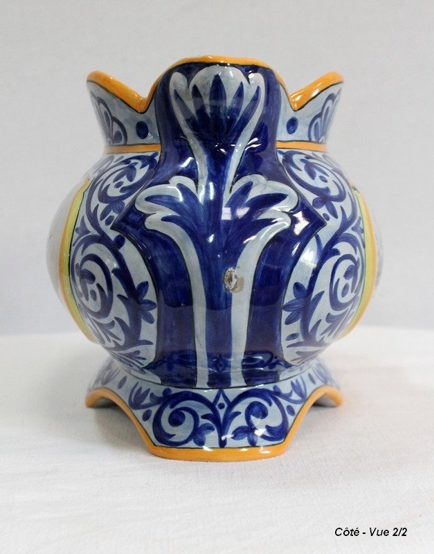 Jardinière En Faïence à Décors Polychromes - Début XXe-photo-3