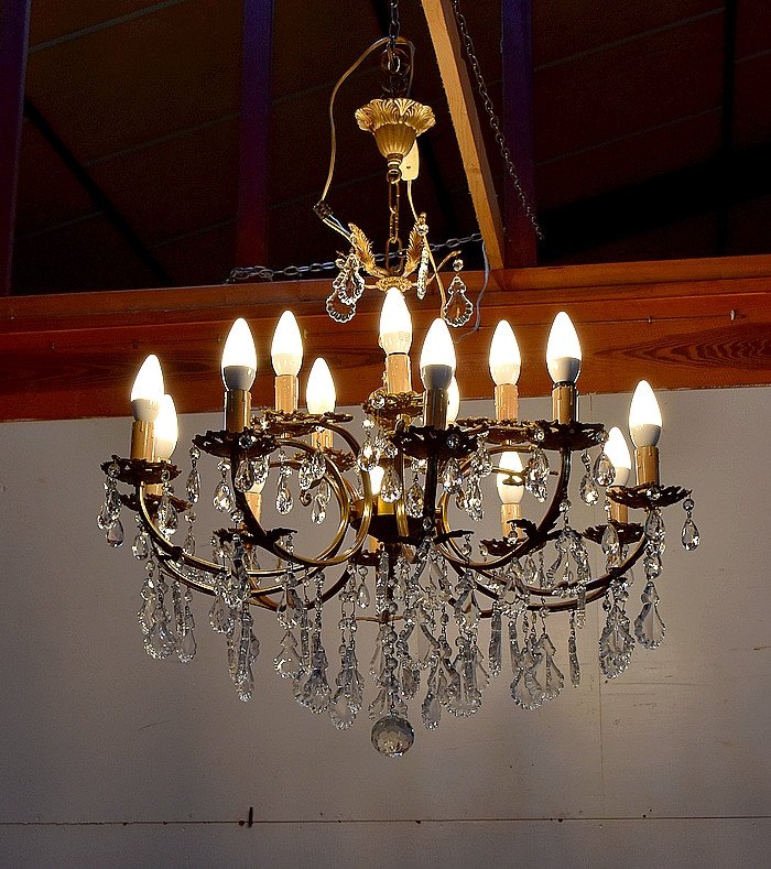 Crystal Chandelier - Mid 20th Century-photo-2