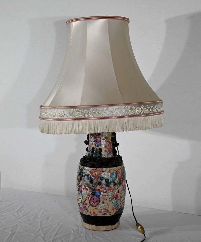 Lampe En Porcelaine De Nankin, Chine – Fin XIXe-photo-2