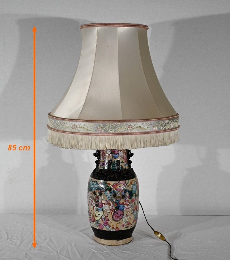Lampe En Porcelaine De Nankin, Chine – Fin XIXe-photo-6