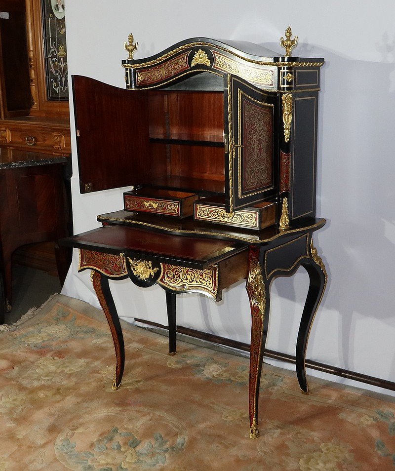 Petit Cabinet En Marqueterie Boulle, époque Napoléon III – Milieu XIXe-photo-2