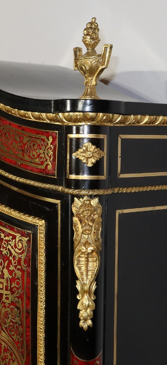 Petit Cabinet En Marqueterie Boulle, époque Napoléon III – Milieu XIXe-photo-1