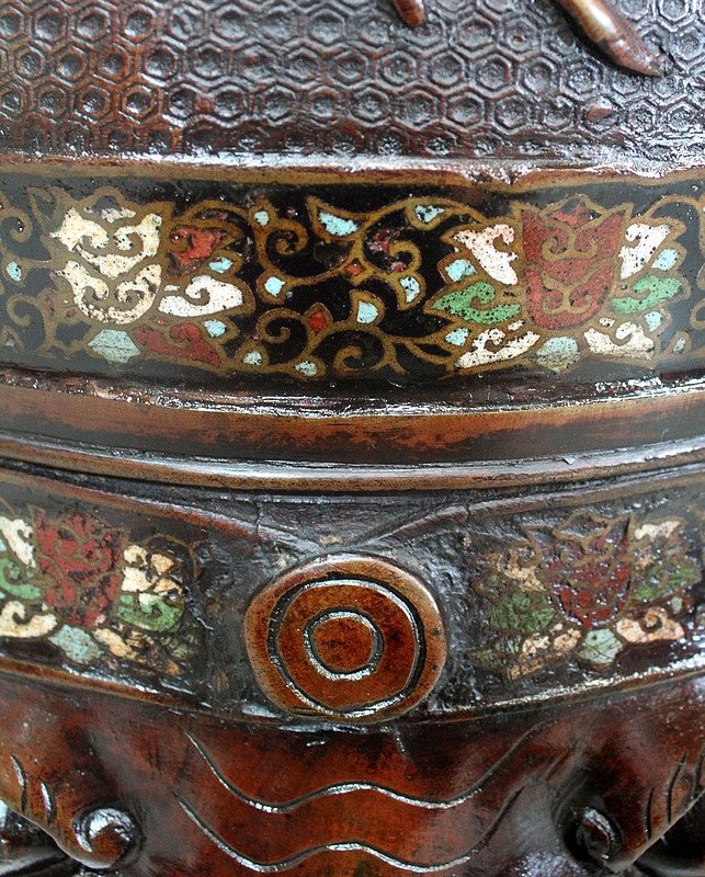 Important Vase Cloisonné En Cuivre, Origine Chine – Fin XIXe-photo-1