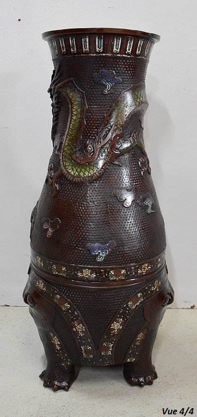 Important Vase Cloisonné En Cuivre, Origine Chine – Fin XIXe-photo-6