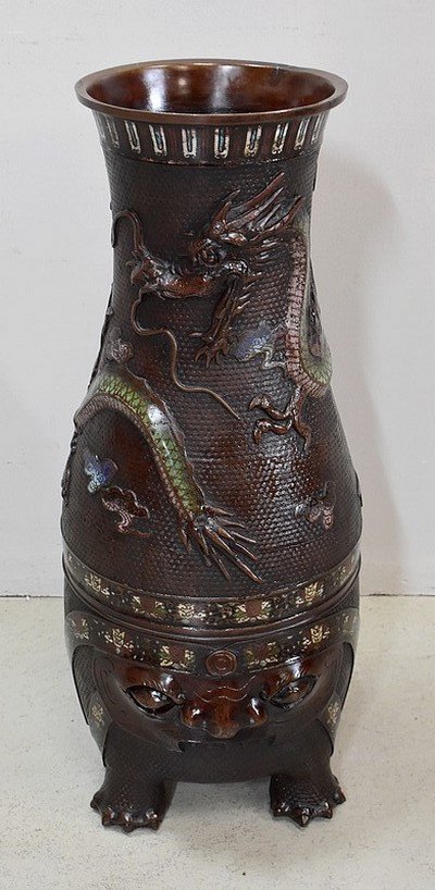Important Vase Cloisonné En Cuivre, Origine Chine – Fin XIXe