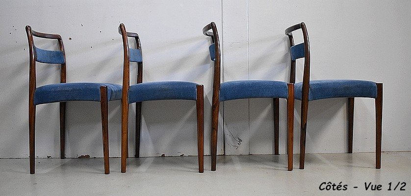Suite Of 4 Scandinavian Chairs - 1960-photo-4