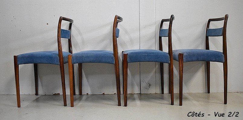 Suite Of 4 Scandinavian Chairs - 1960-photo-5