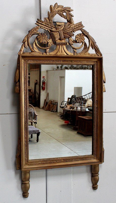 Miroir En Bois Doré, Style Louis XVI – Début XIXe-photo-2