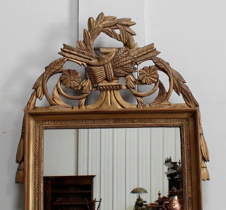 Miroir En Bois Doré, Style Louis XVI – Début XIXe-photo-3