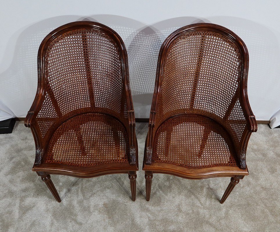 Paire De Fauteuils En Acajou, Style Louis XVI – Début XXe-photo-1