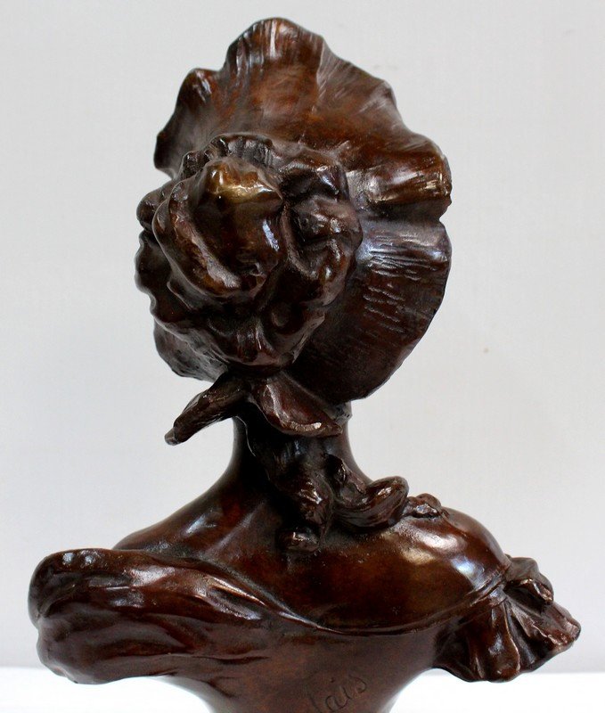 Bronze « Femme Au Chapeau »  De Meslais – Début XXe-photo-6