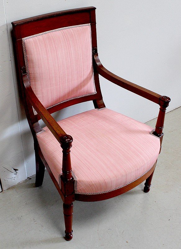 Pair Of Mahogany Armchairs, Consulate Period - Early Nineteenth-photo-3