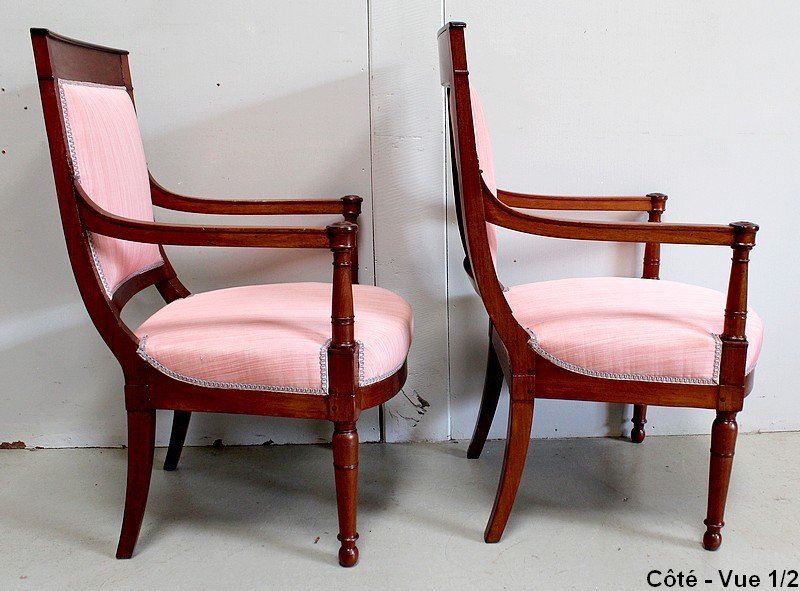 Pair Of Mahogany Armchairs, Consulate Period - Early Nineteenth-photo-5